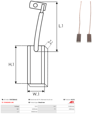 Balai / Charbon alternateur SVX7(BULK)