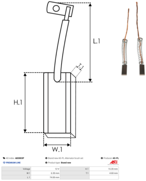 Balai / Charbon alternateur AB3003P