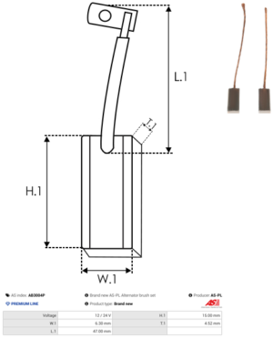 Balai / Charbon alternateur AB3004P
