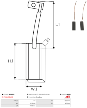 Balai / Charbon alternateur AB3005S