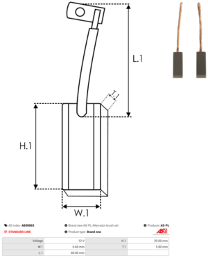 Balai / Charbon alternateur AB3006S