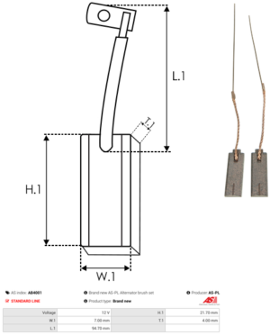 Balai / Charbon alternateur AB4001