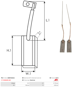Balai / Charbon alternateur AB4001(BULK)