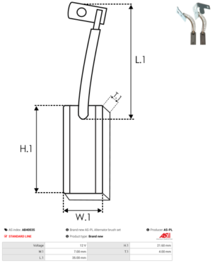 Balai / Charbon alternateur AB4003S