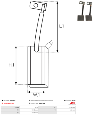 Balai / Charbon alternateur AB4004S