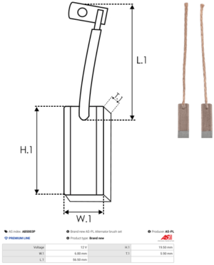 Balai / Charbon alternateur AB5003P