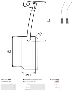 Balai / Charbon alternateur AB9001