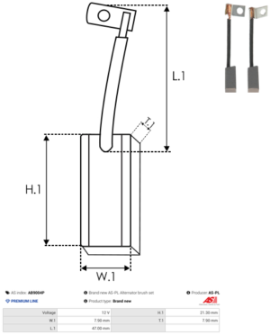 Balai / Charbon alternateur AB9004P