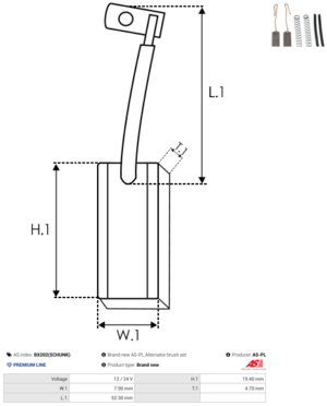 Balai / Charbon alternateur BX202(SCHUNK)