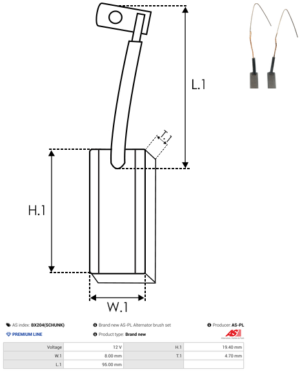 Balai / Charbon alternateur BX204(SCHUNK)