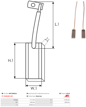 Balai / Charbon alternateur BX213(BULK)