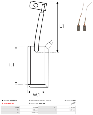Balai / Charbon alternateur BX213(IKA)