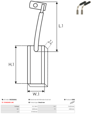 Balai / Charbon alternateur BX220(IKA)