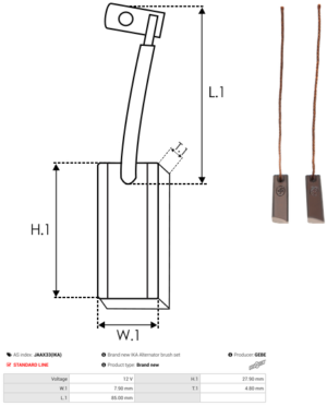 Porte balais alternateur JAAX33(IKA)