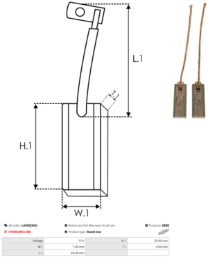 Balai / Charbon alternateur LAX82(IKA)