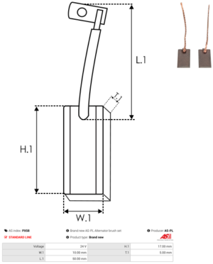 Balai / Charbon alternateur PX58