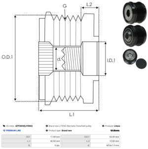 Poulie débrayable alternateur AFP3059(LITENS)