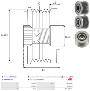 Poulie débrayable alternateur AFP0044(V)