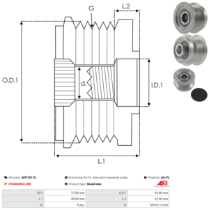 Poulie débrayable alternateur AFP1011S