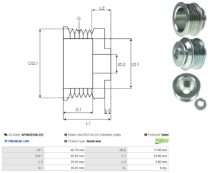 Poulie alternateur AP3003(VALEO)