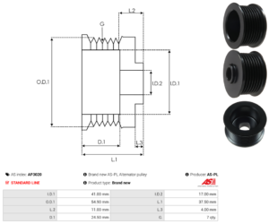 Poulie alternateur AP3020