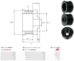 Poulie alternateur AP3023S