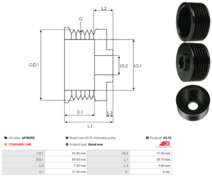 Poulie alternateur AP3025S