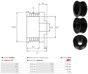 Poulie alternateur AP3026S