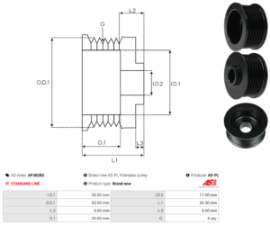 Poulie alternateur AP3028S