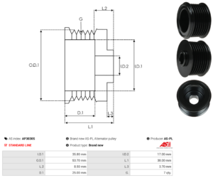 Poulie alternateur AP3030S