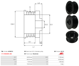 Poulie alternateur AP3031S