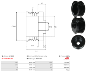 Poulie alternateur AP3033S