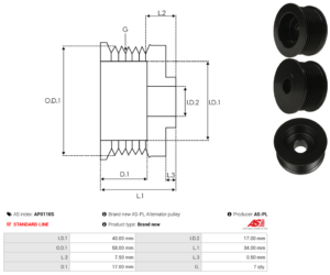 Poulie alternateur AP0110S