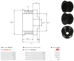Poulie alternateur AP0112S