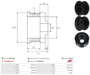 Poulie alternateur AP0114S