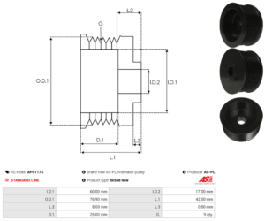 Poulie alternateur AP0117S