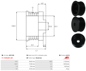Poulie alternateur AP0118S
