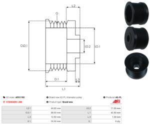 Poulie alternateur AP0119S
