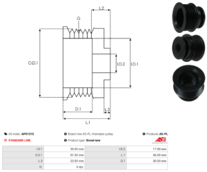 Poulie alternateur AP0131S