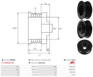 Poulie alternateur AP6032S