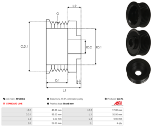 Poulie alternateur AP6046S