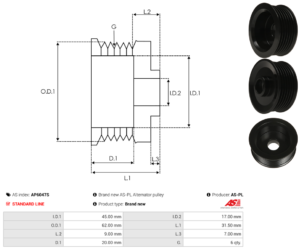 Poulie alternateur AP6047S