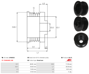 Poulie alternateur AP6053S
