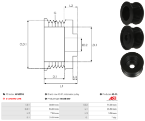Poulie alternateur AP6059S