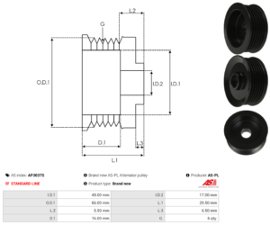 Poulie alternateur AP3037S