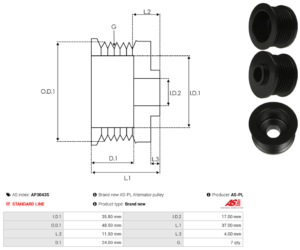 Poulie alternateur AP3043S