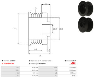 Poulie alternateur AP3044S
