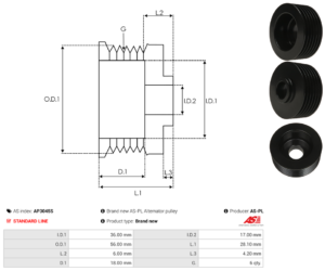 Poulie alternateur AP3045S