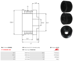 Poulie alternateur AP3050S