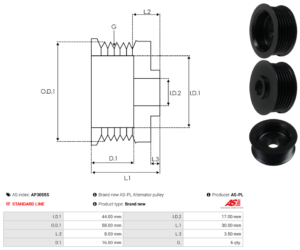 Poulie alternateur AP3055S